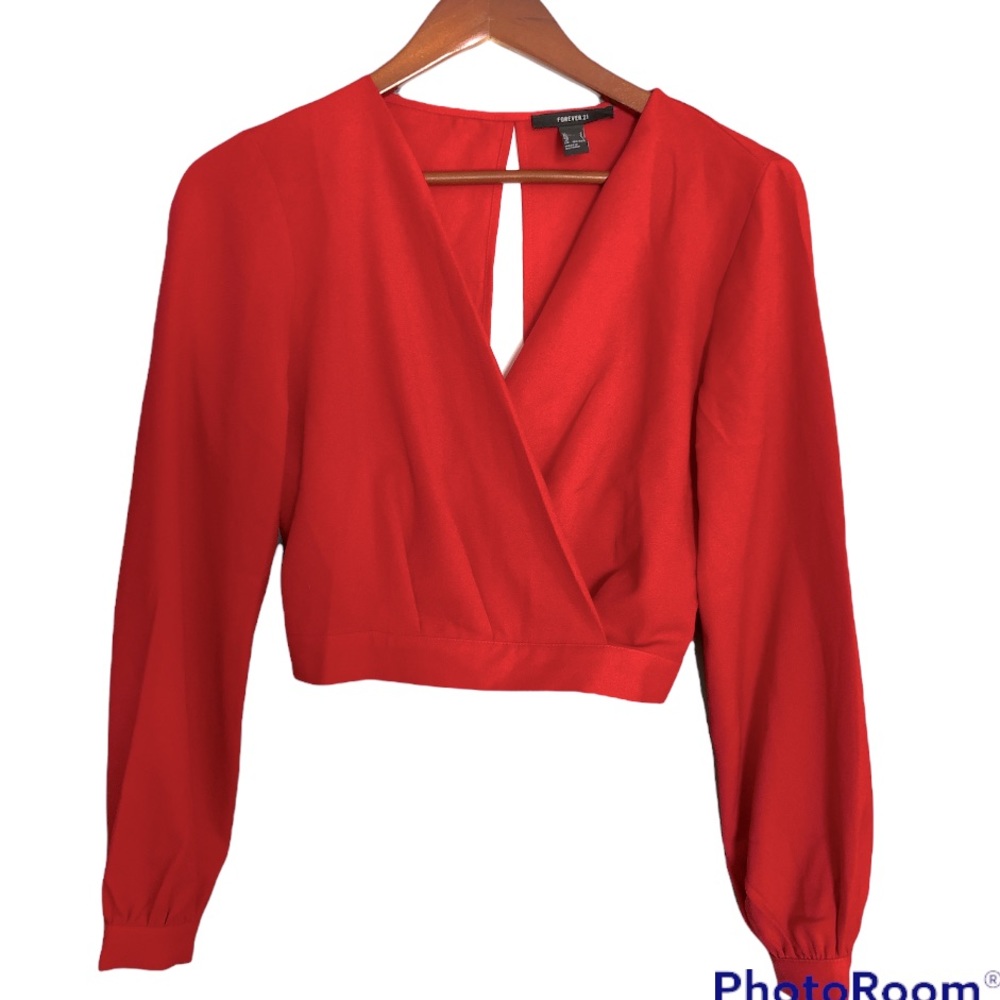 NWOT Forever 21 Dark Red Open Back Dress Blouse. Long sleeve. Classy 🤍